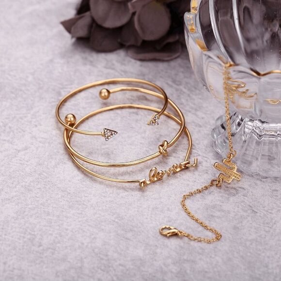 2/$21 Ladies Cactus Love 4 Piece Bracelet Set - Picture 4 of 7